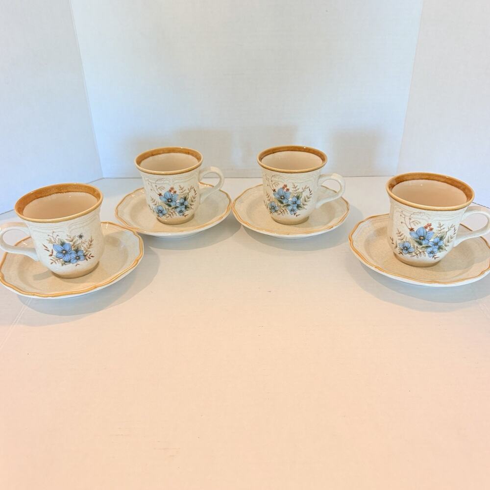 Mikasa Garden Club DAY DREAMS Saucer and Cup Set Of (4)
